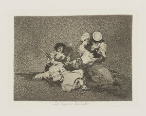 Las mugeres dan valor. (The Women Give Courage.), pl. 4 da série Los desastres de la guerra (The Disasters of the War) de Francisco de Goya