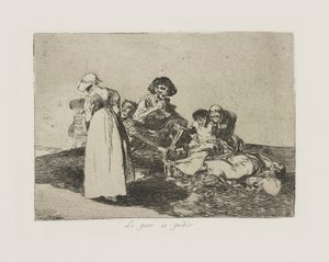 Lo peor es pedir. (The Worst Is To Beg.), pl. 55 da série Los desastres de la guerra (The Disasters of War) de Francisco de Goya