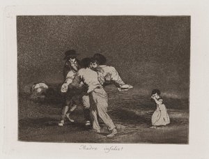 Madre infeliz! (Unhappy Mother!), Placa 50 de Los desastres de la guerra (Os Desastres da Guerra) de Francisco de Goya