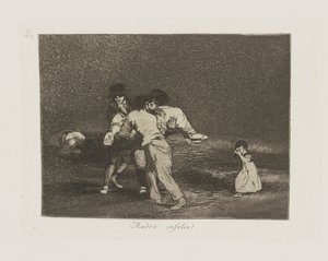 Madre infeliz! (Unhappy Mother!), pl. 50 da série Los desastres de la guerra (Os Desastres da Guerra) de Francisco de Goya