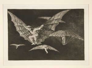 Modo de Voar (Uma Maneira de Voar), pl. 13 da série Os Provérbios de Francisco de Goya