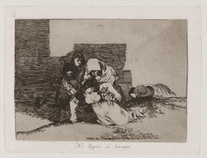 Eles não chegam? Eles não chegam a tempo, ilustração 52 de Os desastres da guerra de Francisco de Goya