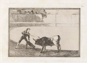 Pedro Romero matando? touro em pé (Pedro Romero Matando o Touro Parado), Placa 30 de La tauromaquia de Francisco de Goya