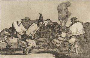 Ilustração 14 dos Disparates: Carnival Folly, ca. 1816-23 publicado em 1864. de Francisco de Goya