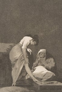Placa 17 de Los Caprichos: É bem esticada. Bem puxou., 1797-98. de Francisco de Goya
