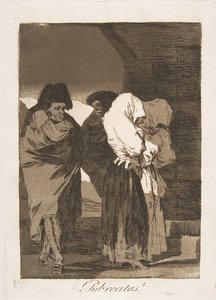 Ilustração 22 de Los Caprichos: Pobres meninas! Pobrecitas !, 1799. de Francisco de Goya