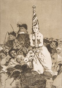 Ilustração 24 de Los Caprichos: Nada poderia ser feito sobre It Nohubo remedio., 1799. de Francisco de Goya