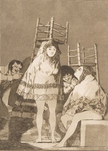 Ilustração 26 de Los Caprichos: Eles já têm um assento. Eles já têm um assento., 1799. de Francisco de Goya