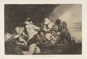 Ilustração 26 dos Desastres de Guerra Los Desastres de la Guerra: One ..., 1810-20, publicada em 1863. de Francisco de Goya