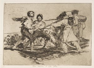 Placa 2 dos Desastres de Guerra Los Desastres de la Guerra: Rightl ..., 1810, publicada em 1863. de Francisco de Goya