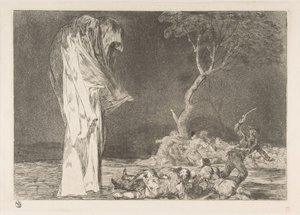 Ilustração 2 dos Disparates: Folly of Fear, ca. 1816-23 publicado ca. 1848 de Francisco de Goya