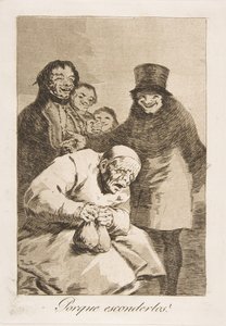 Ilustração 30 de Los Caprichos: Por que escondê-los Por que escondê-los, 1799. de Francisco de Goya