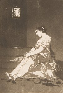 Ilustração 32 de Los Caprichos: Porque ela era suscetível Por que fue sensible., 1799. de Francisco de Goya