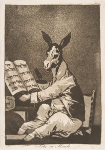 Ilustração 39 de Los Caprichos: E seu avô também. Asta su Abuelo., 1799. de Francisco de Goya