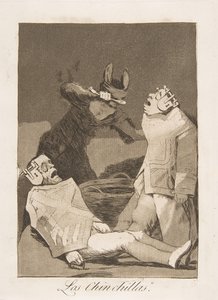 Ilustração 50 de Los Caprichos: The Chinchillas Los Chinchillas., 1799. de Francisco de Goya