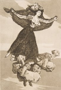 Ilustração 61 de Los Caprichos: Eles voaram em Volaverunt., 1799. de Francisco de Goya