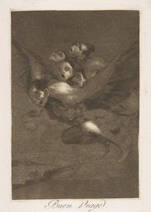 Ilustração 64 de Los Caprichos: Bon voyage Buen Viage., 1799. de Francisco de Goya