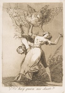 Ilustração 75 de Los Caprichos: Não há ninguém para nos desamarrar Não há ninguém para nos desatar, 1799. de Francisco de Goya