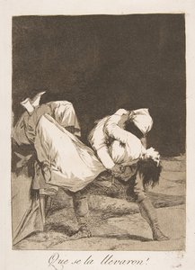 Ilustração 8 de Los Caprichos: Eles a levaram! Quem levou embora!, 1799. de Francisco de Goya