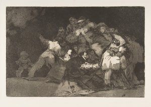 Ilustração 9 dos Disparates: General folly, ca. 1816-23 publicado em 1864. de Francisco de Goya