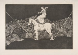 Placa B dos Disparates: Pontual Folly, ca. 1816-23 publicado antes de 1877. de Francisco de Goya