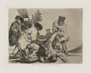 Qu? hai que hacer mas? (Que mais pode ser feito?), pl. 33 da série Los desastres de la guerra (Os Desastres da Guerra) de Francisco de Goya