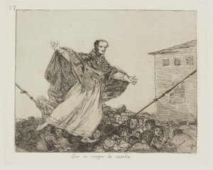 Que se rompe la cuerda. (Que se rompe a corda.), pl. 77 da série Los desastres de la guerra (Os Desastres da Guerra) de Francisco de Goya