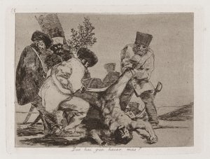 O que [sic] há para fazer mais? (O que mais pode ser feito?), Placa 33 de Os Desastres da Guerra de Francisco de Goya