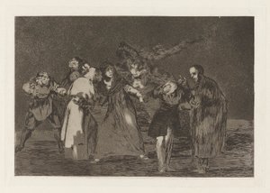 Eles curam facadas, mas não palavrões (Wounds Heal Quicker than Hasty Words), da série Los absurdos (Los proverbios) de Francisco de Goya