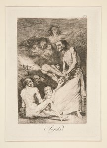 Sopla (Blow), pl. 69 da série Los caprichos de Francisco de Goya