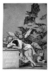 O sono da razão produz monstros, 1799 de Francisco de Goya