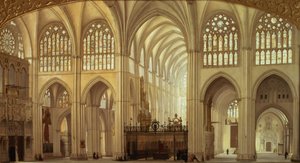 O interior da Catedral de Toledo, 1856 de Francisco Hernandez Y Tome
