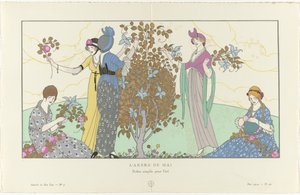 Gazette du Bon Ton, 1914 - No. 5, Pl. 42: The May Tree / Simple Dresses for Summer (título sobre o objecto) de Francisco Javier Gosé