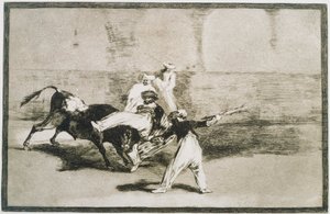 Um mouro apanhado pelo touro ... de La Tauromaquia de Francisco de Goya