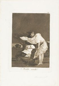 A Bad Night, placa 36 de Los Caprichos de Francisco Jose de Goya y Lucientes