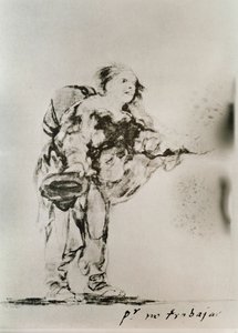 Mulher mendiga (papel e carvão) de Francisco Jose de Goya y Lucientes