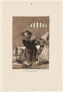 Duendecitos, prato de "Los Caprichos", 1799 de Francisco de Goya