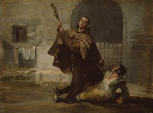 Frei Pedro bate em El Maragato com a coronha da pistola de Francisco Jose de Goya y Lucientes
