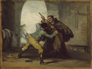 Frei Pedro tira a arma de El Maragato, c.1806 de Francisco de Goya