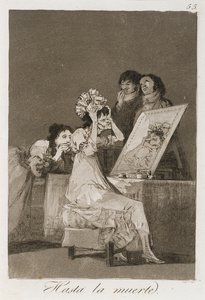 Hasta la muerta de Los Caprichos, publicado em 1799 (gravura, água-tinta polida e ponta seca) de Francisco de Goya