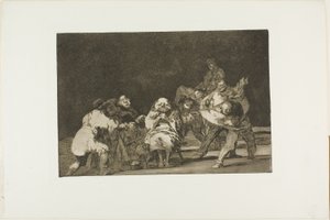 Quem não gosta de ti te difamar em tom de brincadeira, placa 17 de Los Proverbios de Francisco Jose de Goya y Lucientes