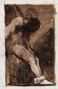 Se for um criminoso, ele morre rapidamente. (Aquatint, c.1810) de Francisco de Goya