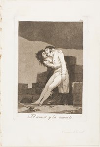 Amor e Morte, prato dez de Los Caprichos de Francisco Jose de Goya y Lucientes