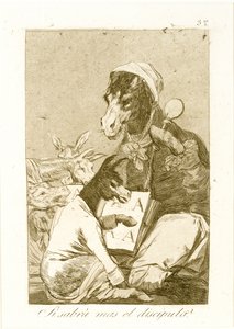 O aluno pode saber mais De Los Caprichos, publicado pela primeira vez em 1799 (gravura e água-tinta) de Francisco de Goya