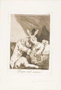 De que mal ele vai morrer?, placa 40 de Los Caprichos de Francisco Jose de Goya y Lucientes