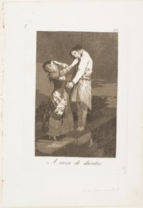 À procura de dentes, placa doze de Los Caprichos de Francisco Jose de Goya y Lucientes