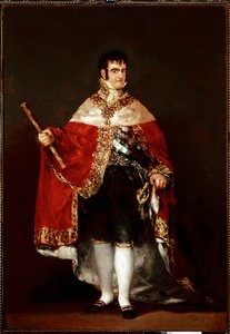 Retrato do rei Fernando VII em traje real (óleo sobre tela, c. 1815) de Francisco de Goya