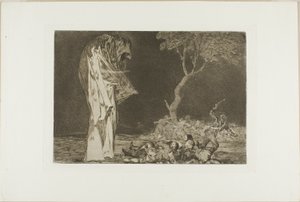 Soldados assustados por um fantasma, de Disparates, publicado como placa 2 em Los Proverbios de Francisco Jose de Goya y Lucientes