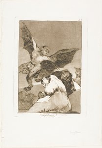 Portadores de Contos - Rajadas de Vento, placa 48 de Los Caprichos de Francisco Jose de Goya y Lucientes