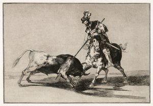 O Cid Campeador Atacando um Touro com Sua Lança de Francisco de Goya